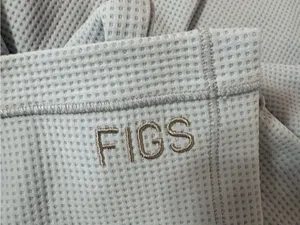 Baby blue nwot xs FIGS waffle knit long sleeve underscrub top logo new thumbnail 5