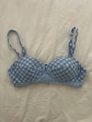 Favorite Daughter Blue Gingham Bralette thumbnail 2