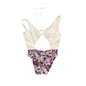 REEF Womens Bikini Gardenia Plunge One Piece Strappy Swimsuit Bikini Sz Medium thumbnail 3