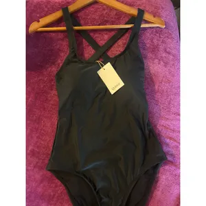 QUINCE Italian Cross Back One Piece Swimsuit MINIMALIST NWT Black Size Small S thumbnail 3