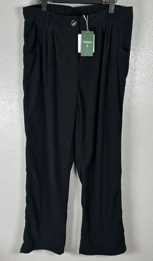 NEW Halara AuraCord Cloud Pants Womens Large Tall LT Black Corduroy Trousers thumbnail 1