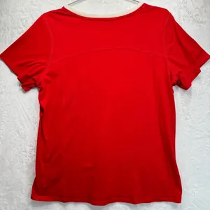 Tommy Hilfiger Red Ringer Tee with Navy & White Logo Star Cap Sleeves Slim Fit thumbnail 2
