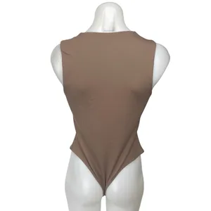 Aritzia Babaton Brown Sleeveless High Neck Cami Camisole Tank Bodysuit Top Sz L thumbnail 2