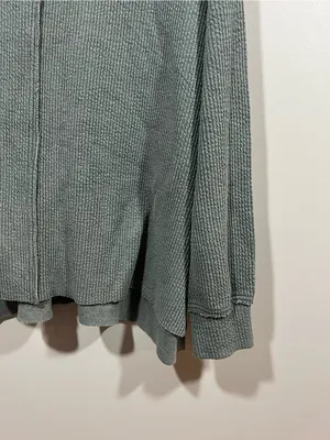 Aerie Sage Green Ribbed Long Sleeve V-Neck Sweater Top Size Medium thumbnail 2