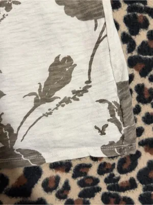2000s vintage style whimsical american eagle white and grey floral ruffled cami thumbnail 5