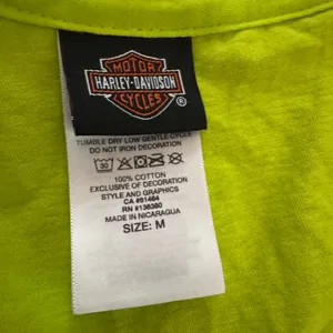 Harley Davidson Neon Green V Neck Tee Size M NWOT Biker Shirt New Graphic Style thumbnail 4