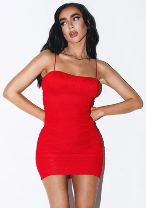 Short red dress thumbnail 2