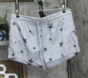 NEW Splendid Womens Knit Pajama Lounge Shorts R87D733 Gray Stars XL thumbnail 1