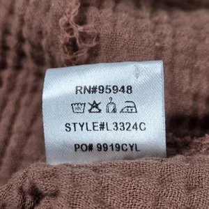 Cozy Co By Cozy Casual‎ Brown Gauze Cotton Henley Blouse L3324C M thumbnail 5
