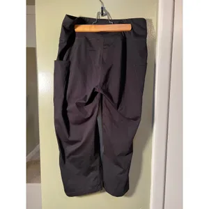Baleaf Women's Size Large Cropped Wide Leg Leggings Side Pockets Black High Rise thumbnail 5