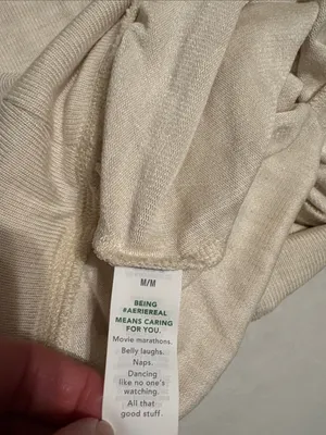 Aerie Womens NWT “Gotta Jet” cream Flare Ribbed Pants Size medium High Waist NWT thumbnail 5