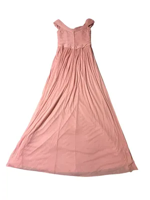 David’s Bridal Pink Mesh Versa Convertible Bridesmaid Dress Size 8 Maxi Gown thumbnail 3