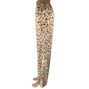 J.Crew Women's Multicolor Floral Elastic Waist Wide Leg Trousers Lounge Pants S thumbnail 2