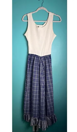 Vintage 80s/90s Nina Piccalino Plaid Prairie Dress – Cottagecore Made in USA thumbnail 1