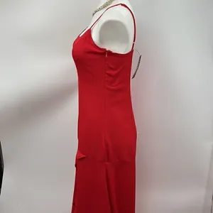Lulu’s red maxi hi lo spaghetti strap dress thumbnail 4