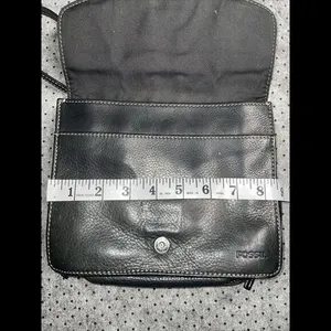 FOSSIL Crossbody Bag Purse Black Leather‎ Organizer thumbnail 6