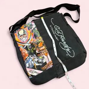 Y2K Ed Hardy Gothic Grunge School Book Laptop Messenger crossbody Bag Purse Tattoo Skull Graphic Dark Academia Preppy Vintage 2000s thumbnail 6