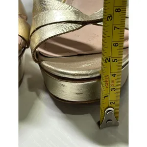 Vince Camuto Peppa Metallic Gold Leather Platform‎ Stiletto Heels 7M VC-PEPPA thumbnail 3