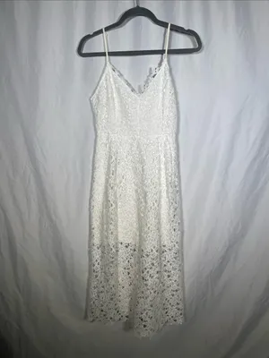 Astr The Label Womens White Lace Midi Dress Small thumbnail 2
