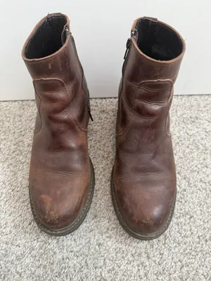 Havana Joe Women's Brown Leather Ankle Boots with Zip Closure and Block Heel, Si thumbnail 5