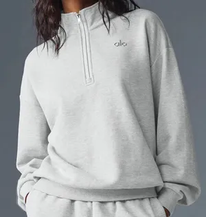 Alo Yoga Accolade 1/4 Zip Pullover Athletic Heather Grey XS thumbnail 1