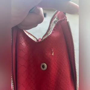 Guess Cherry Red Snake Embossed Satchel Y2K Glam Statement Handbag thumbnail 12
