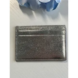 Kate Spade‎ New York Metallic Silver Leather Card Holder Wallet Gold Logo Logo thumbnail 3
