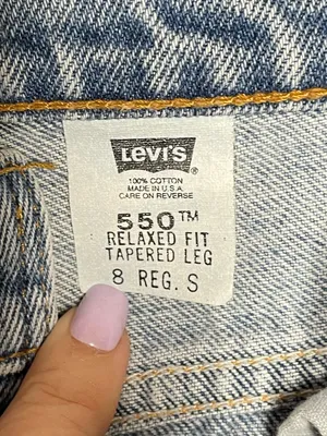 Levis 550 Mom Jeans Womens 8 USA Made High Rise Tapered Light Wash Vintage Y2K thumbnail 5