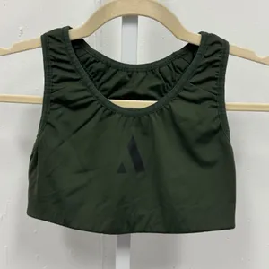 AARMY Racerback Sports Bra Small Logo Activewear‎ Workout Top Olive Green thumbnail 1