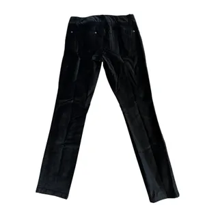 Alice + Olivia Velvet Pants 31 Black Straight Leg Luxury Goth Designer Trousers‎ thumbnail 2