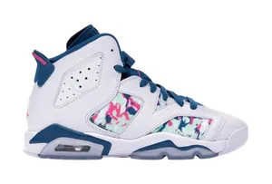 Jordan 6 Retro White Laser Fuchsia Green Abyss Kids 7Y/8.5W thumbnail 1