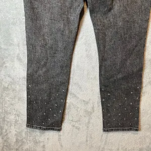 Anthropologie Pilcro Ultra‎ High Rise Slim Rhinestone Jeans Black Size 28 thumbnail 6