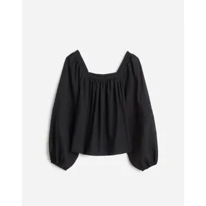 Madewell Black Square Neck Long-Sleeve Top Sz XL NWT thumbnail 5