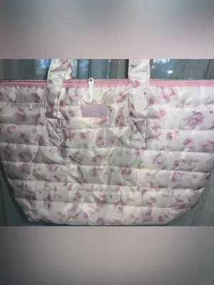 LoveShackFancy x Target - Yoobi Ribbon Rosa Quilted Tote Bag Sterling Dusk thumbnail 6