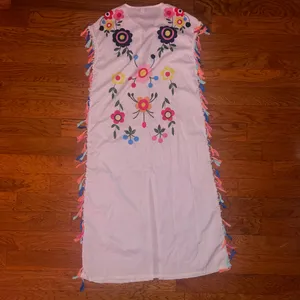 Colorful sheer beach dress thumbnail 2