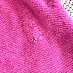 Lonely Ghost Y2K Pink Velour Rhinestone Wide Leg Tracksuit Pants Medium thumbnail 7