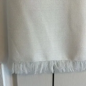 After Market Women’s White Tank Top with Blue Thin Straps and Fringe Bottom thumbnail 2