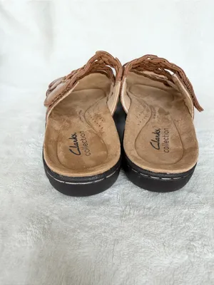 NWOT Clarks Collection Women’s Brown Woven Adjustable Comfort Sandals Size 7 M thumbnail 5