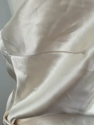 Petal & Pup Luella One-Shoulder Satin Slipdress size 8 in pearl white thumbnail 2