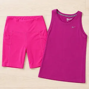 Nike Women's Dri-FIT Athletic Tank High-Rise Velocity Biker Shorts Set Medium thumbnail 1