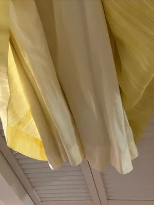 Vintage Homemade Yellow Puff Sleeve Embroidery Formal Dress Medium thumbnail 12