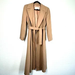 8/M Trench Coat Long Jacket Pendleton classic camel 100%pure virgin wool Vintage thumbnail 2