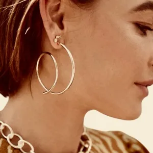 Kendra Scott Myles Twisted Rose Gold Hoop Earrings thumbnail 1
