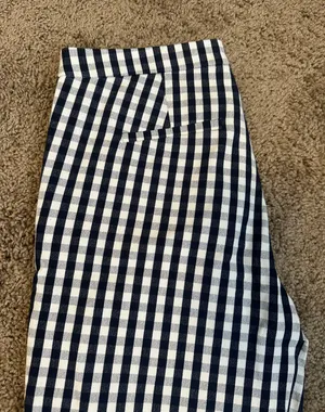 Navy and White J Crew Checkered Tailored Slacks thumbnail 2
