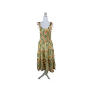 Free People Green Dress Size XL - 100% Cotton Made in India NWT thumbnail 4