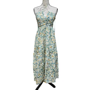 Bishop + Young NWT Aeries Halter Dress Lagos Print Floral Cotton Maxi Small thumbnail 4