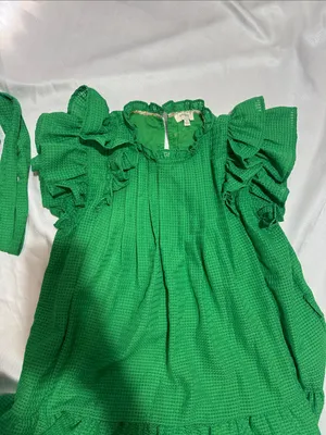 Umgee Green Ruffle Sleeve Tiered Dress thumbnail 2