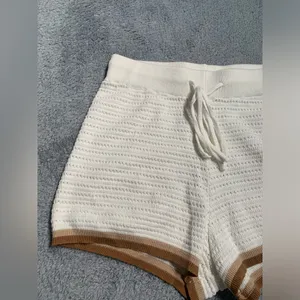 Fore knit shorts cream white and brown small thumbnail 2