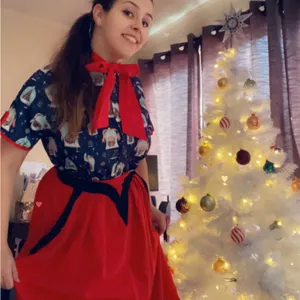 Unique Vintage Holiday blouse pussybow thumbnail 6