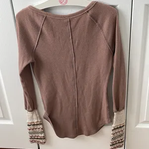 Free People Ski Lodge Cuff Thermal in Mushroom Combo thumbnail 3